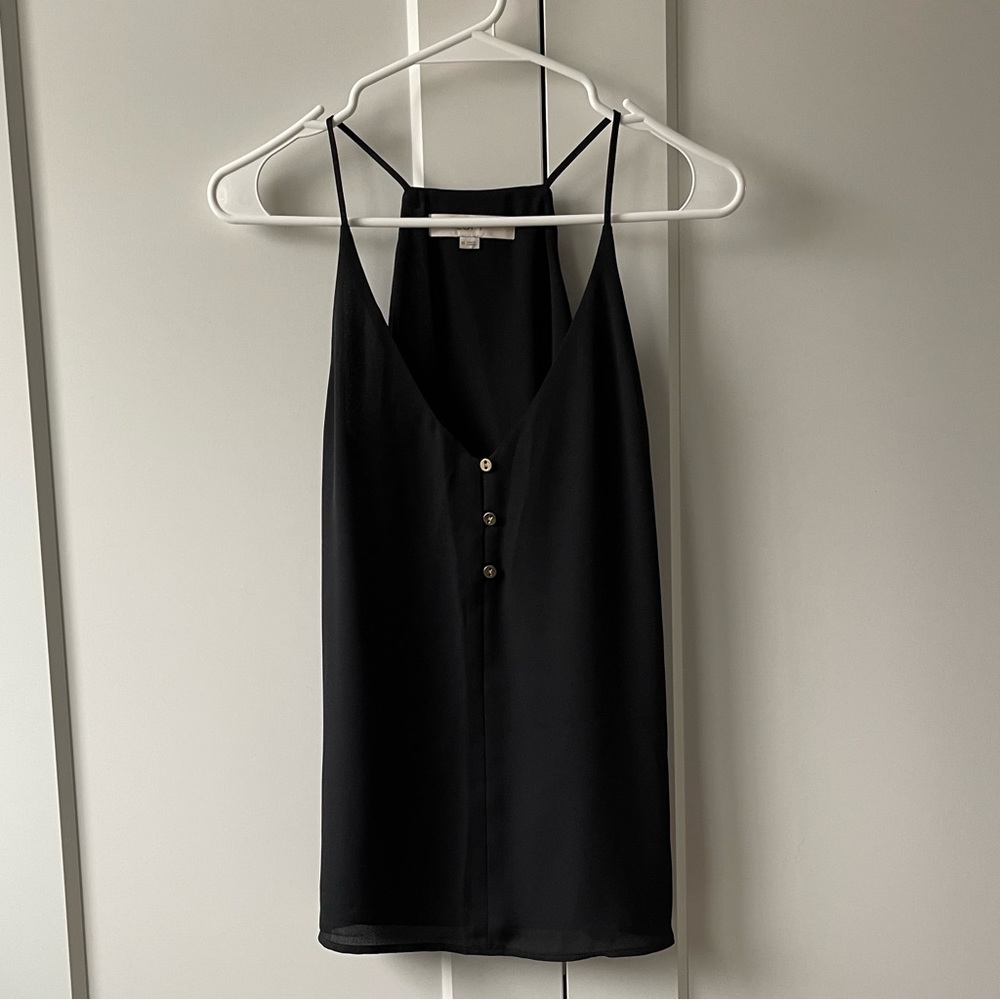 Loft black silky tank